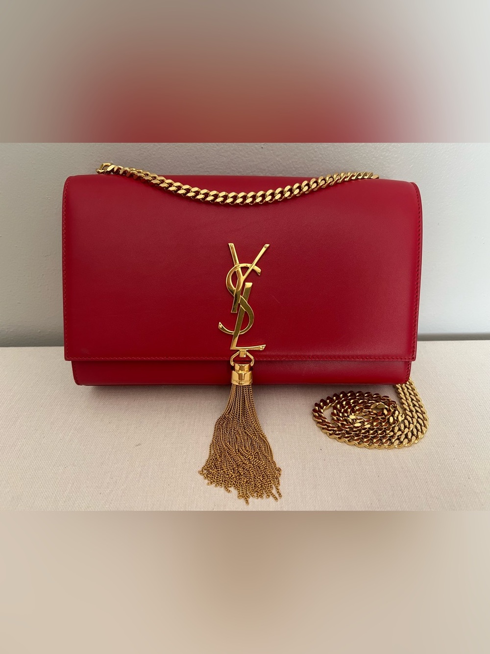 Saint Laurent Red Kate Medium Tassel Bag